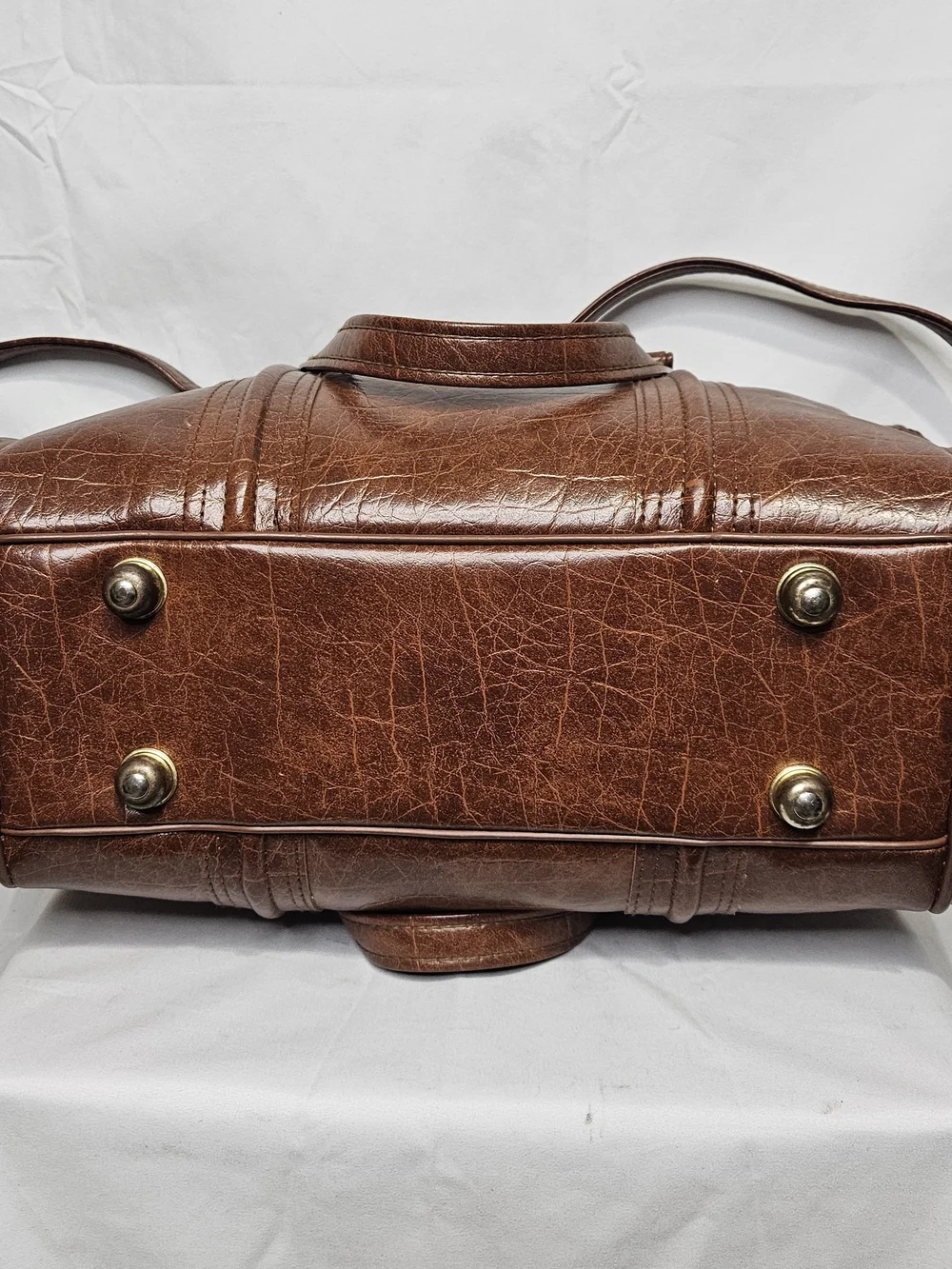 VTG 1970s F.W. Woolworth Faux Aligator Leather Suitcase Carry On Duffle 18